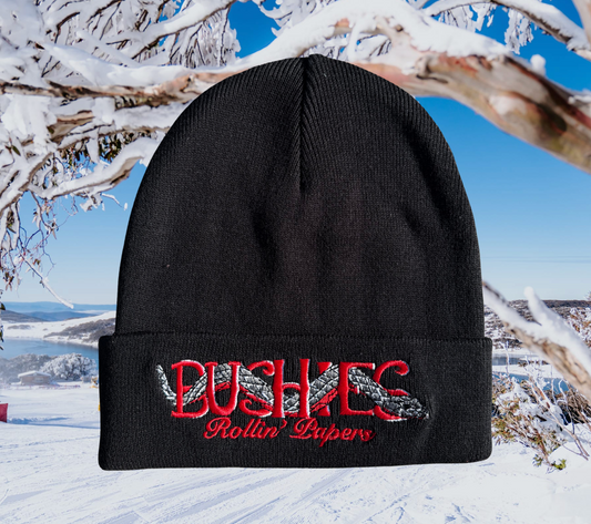 "Red-bellied Black Snake" Folded Cotton Beanie