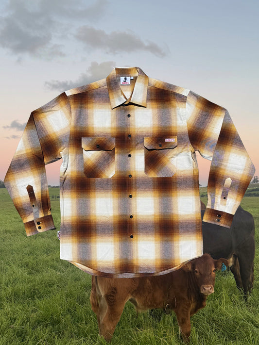 "Jersey Brown" Double Brushed Flannel