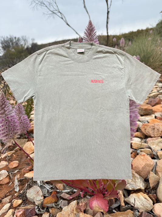 Bushies "Red-belly Black Snake" Tee - Storm Cloud Grey