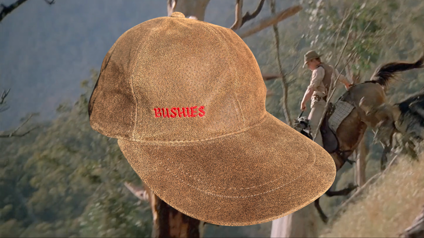 "Bushies" Calfskin Leather Unstructured Hat